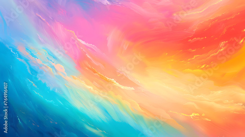 Colorful Abstract Technicolor Rainbow Arcs Background Artistic Image