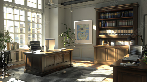 room interior office desk modern work from home cozy chair
