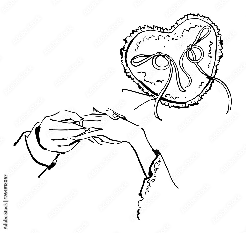 Fototapeta premium Exchange of rings Bride and groom Wedding rings