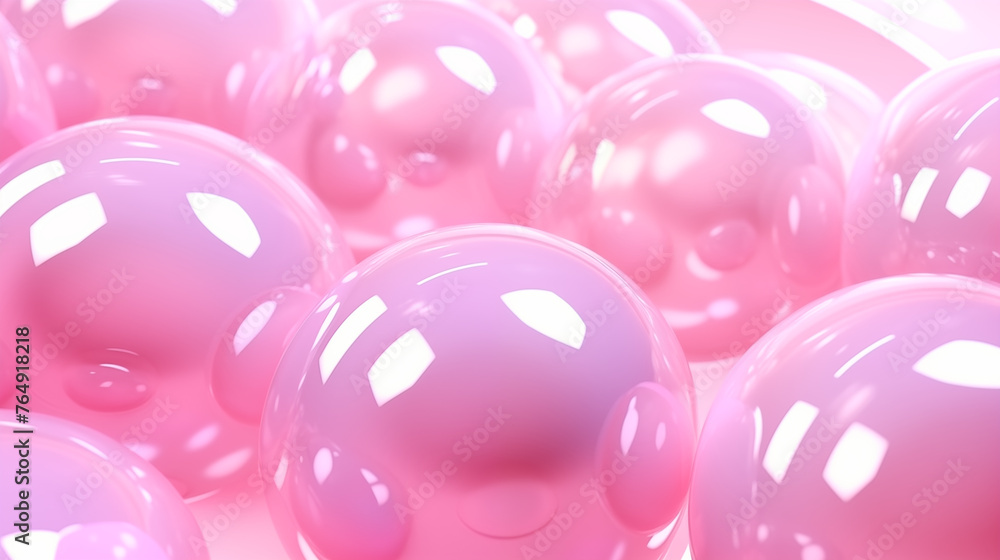 Glass glossy soft pink balls close-up
Generation AI