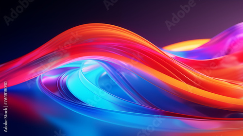 Abstract background  flowing multi-colored threads of light 