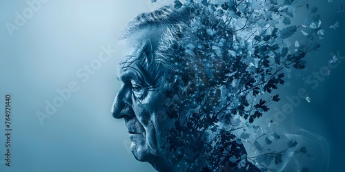 Conceptual image illustrating the impact of Alzheimers on the human brain. Concept Medical Illustration, Alzheimer's Disease, Brain Health, Neurology, Healthcare Technology