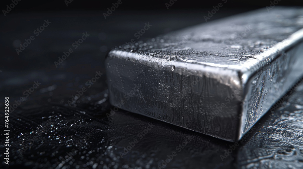 Silver Bar on Dark Background. Silver Bar on Dark Background.