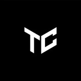 TC letter logo design with black background in illustrator, cube logo, vector logo, modern alphabet font overlap style. calligraphy designs for logo, Poster, Invitation, etc.