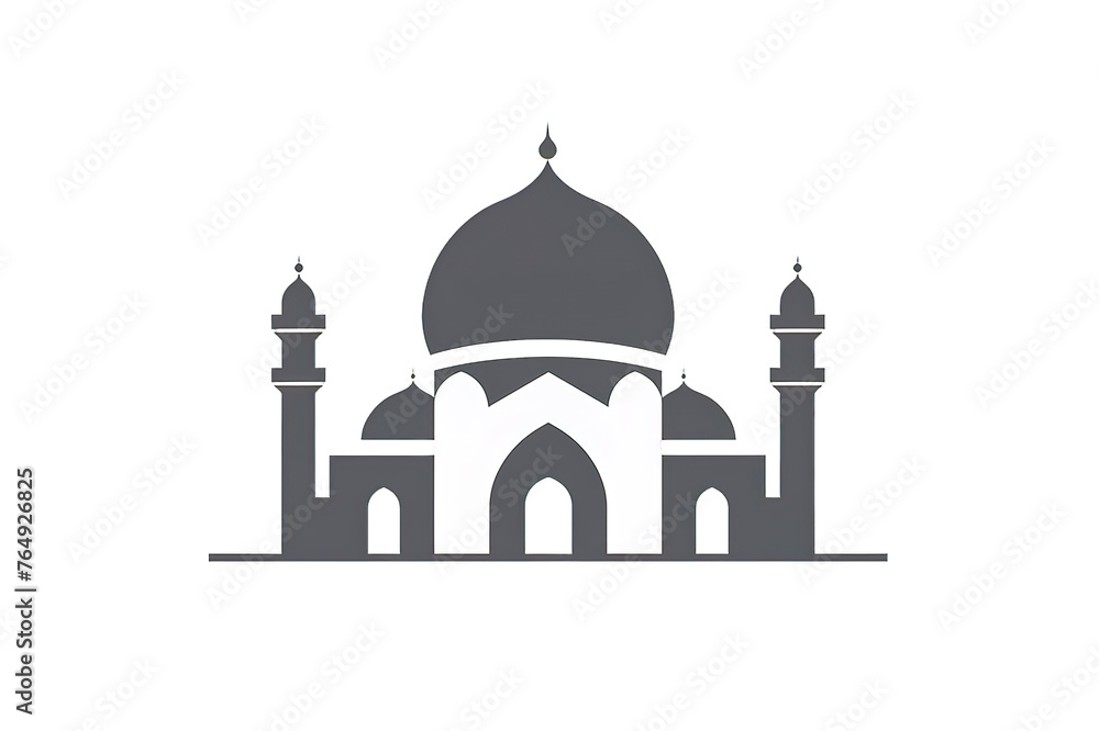 Illustration on theme different types mosques, minaret to celebration holiday Ramadan. isolated on a Transparent Background. Generative AI