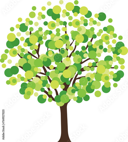 Green tree. Springtime collection. Vector illustration.