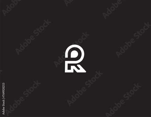 Letter R logo with Raindrop, R target logo concept photo