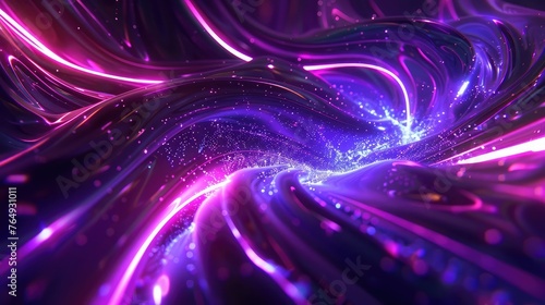 3d rendering, glowing lines, neon lights, abstract psychedelic background, ultraviolet, vibrant colors