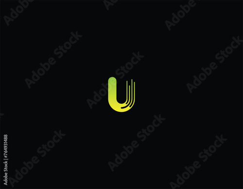 Letter U Linear logo design 