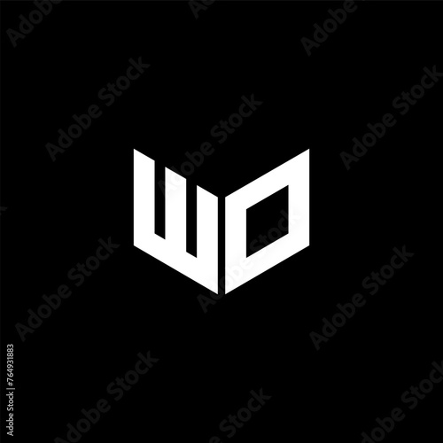 WO letter logo design with black background in illustrator, cube logo, vector logo, modern alphabet font overlap style. calligraphy designs for logo, Poster, Invitation, etc.