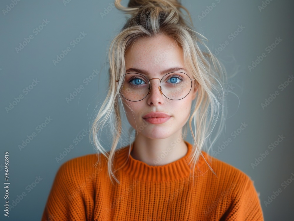 A vibrant young woman exudes charm. A vibrant young woman exudes charm.