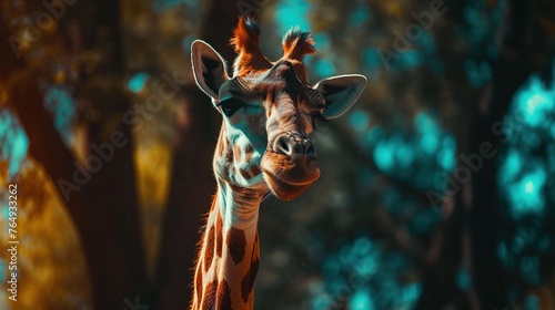 close up of a giraffe in a national park © batara
