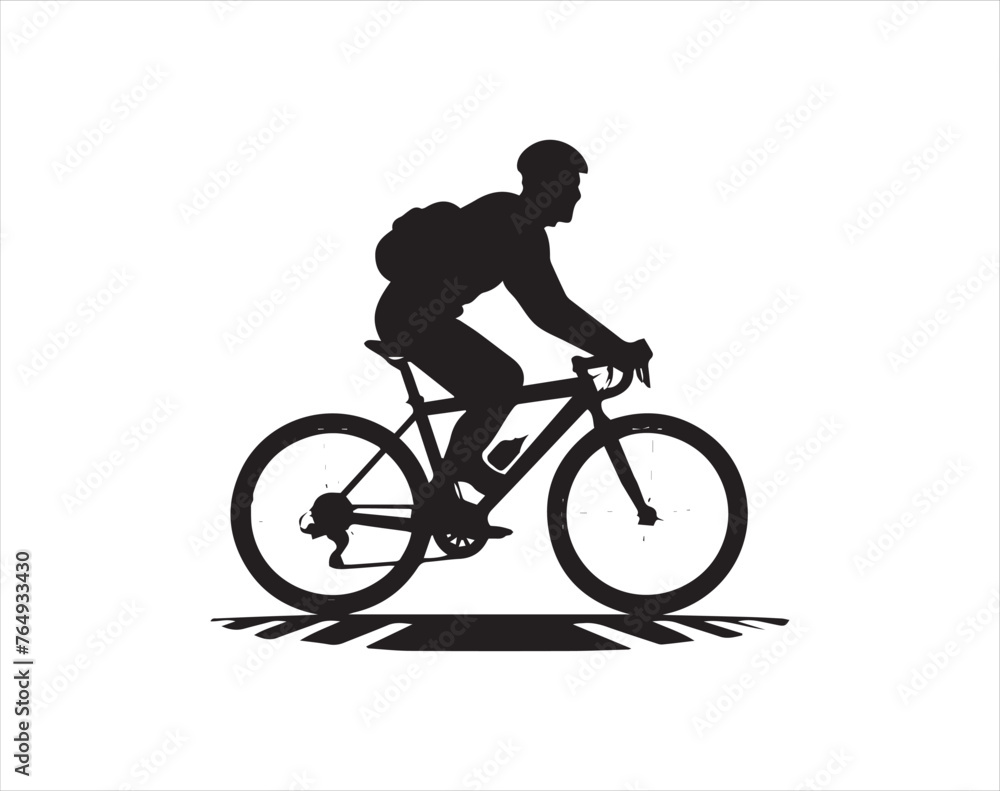 Silhouette of a cyclist on a white background. Vector illustration Silhouette of a cyclist on a white background. Vector illustration