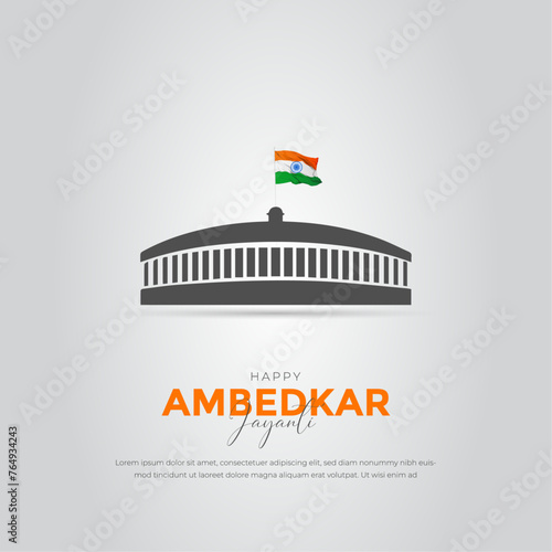 illustration of Dr Bhimrao Ramji Ambedkar with indian Constitution of India for Ambedkar Jayanti on 14 April. vector illustrtion