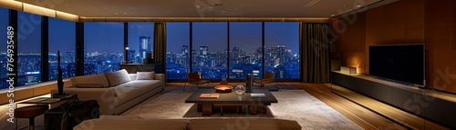 Peaceful city views from an expansive modern room