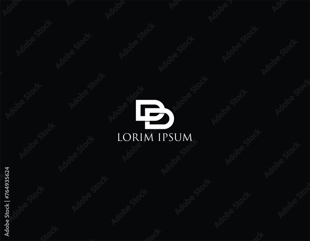 DD or B linked logo design with black background. DD or B linked logo design with black background.