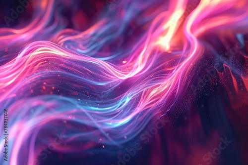 Abstract neon light 3D rendering with vibrant colors