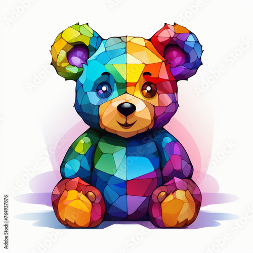 cute colorful teddy bear   reated with Generative Ai