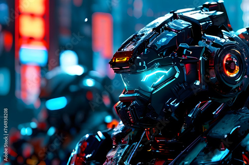 The Futuristic Mega War Robots And Hero  War Technology  High-Tech Armor.