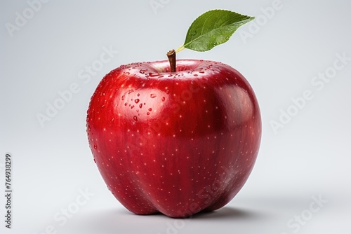 Red apple isolated in white background full depth of field, generative IA