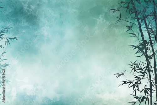 cyan bamboo background with grungy text