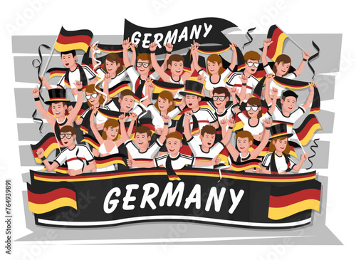 Soccer fans cheering. Germany team.