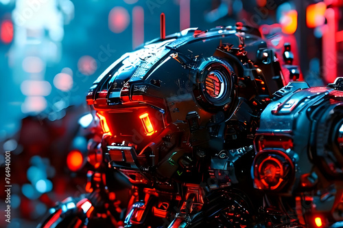 The Futuristic Mega War Robots And Hero, War Technology, High-Tech Armor.