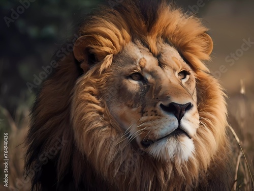 portrait of a lion high quality image 