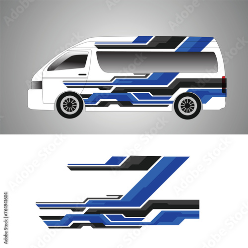 cargo van car decal design vector. cargo van body livery decal