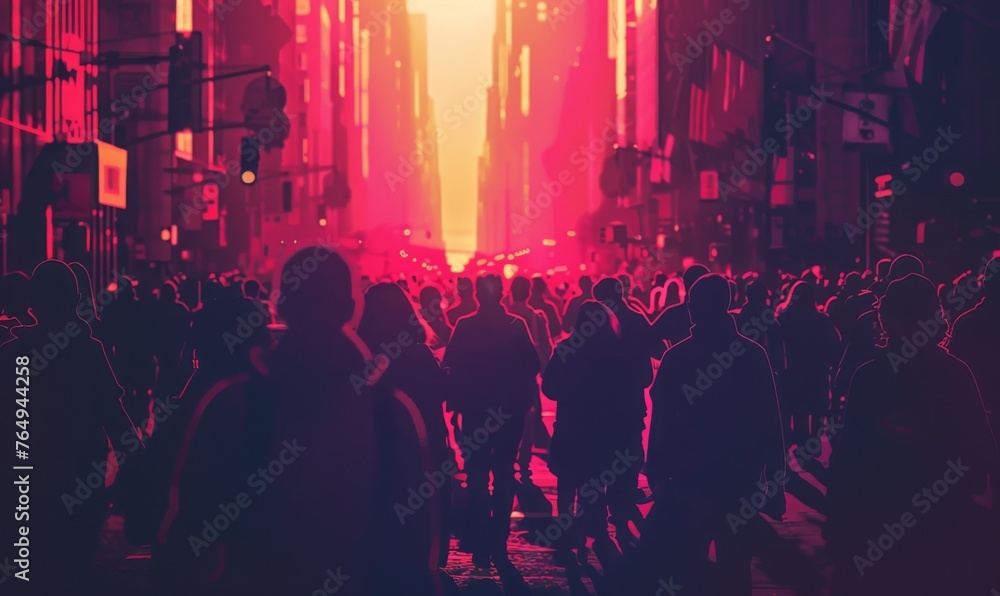people in the crowded streets. people in the crowded streets.