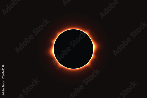 Solar Eclipse Illustration background. Total solar eclipse vector illustration.