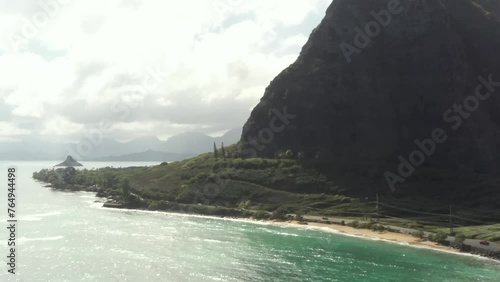 View of Puu Ohulehule mountain with Kaawa Valley  photo