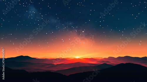 Mysterious star themed gradient background with countless twinkling stars. Beautiful simple AI generated image in 4K  unique.