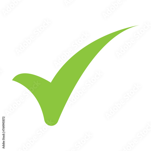 green tick check mark icon vector. symbol for web site Computer and mobile vector.