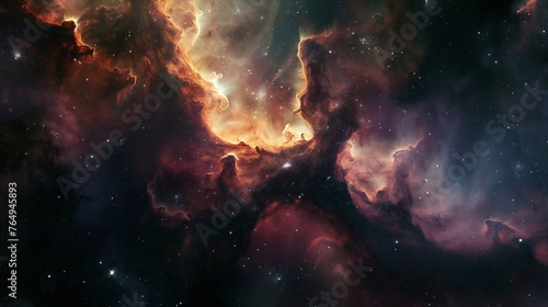 illustration of abstract background with stars and nebula in space. Beautiful simple AI generated image in 4K  unique.