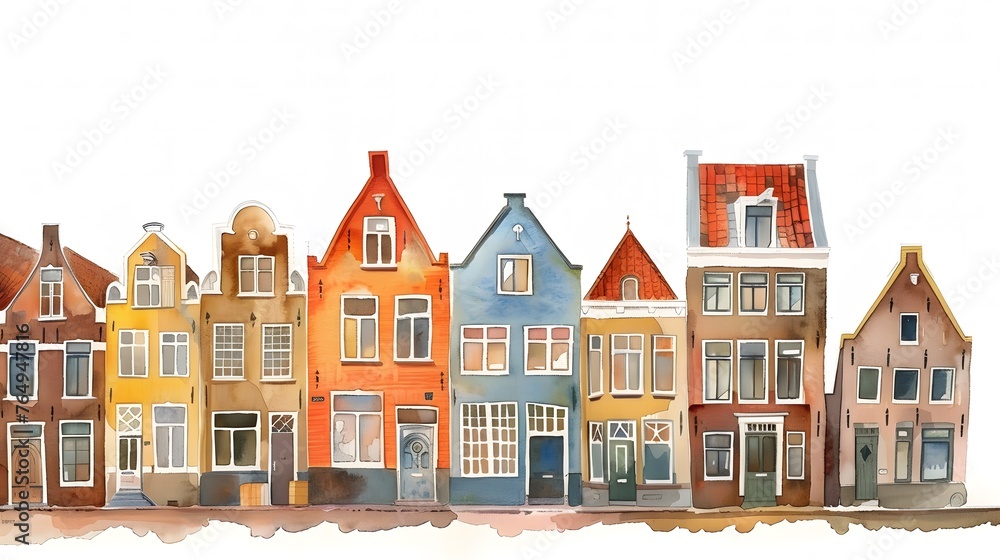 Fototapeta premium watercolor traditional British house 