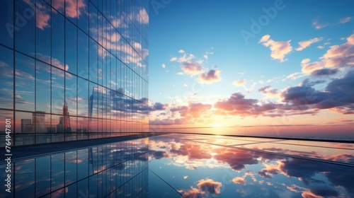 Photorealistic Tall building and behind it a beautiful and sky © Damian Sobczyk
