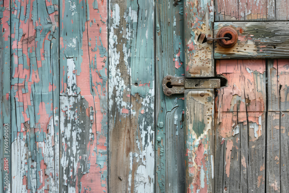 Weathered wooden door with peeling paint, old rustic building, conveying a sense of history and authenticity, imperfect yet charming, realistic photography, natural light Weathered wooden door with peeling paint, old rustic building, conveying a sense of history and authenticity, imperfect yet charming, realistic photography, natural light