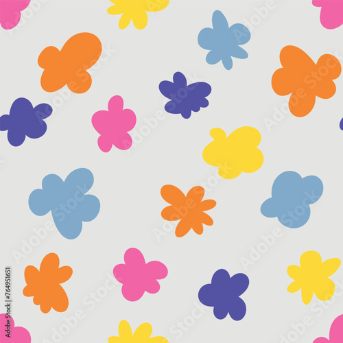 Colorful doodles seamless pattern. Vector handmade seamless pattern with an edgy and joyful feel to it.