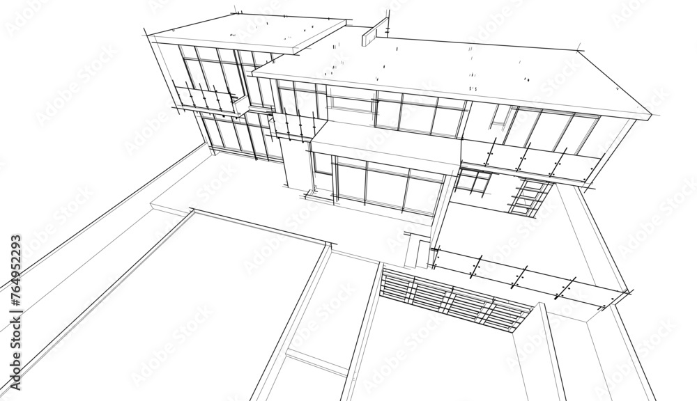 Architectural drawing vector 3d illustration Architectural drawing vector 3d illustration