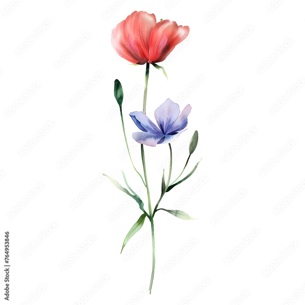 Wild flower watercolor clipart.
Wild flower watercolor clipart.