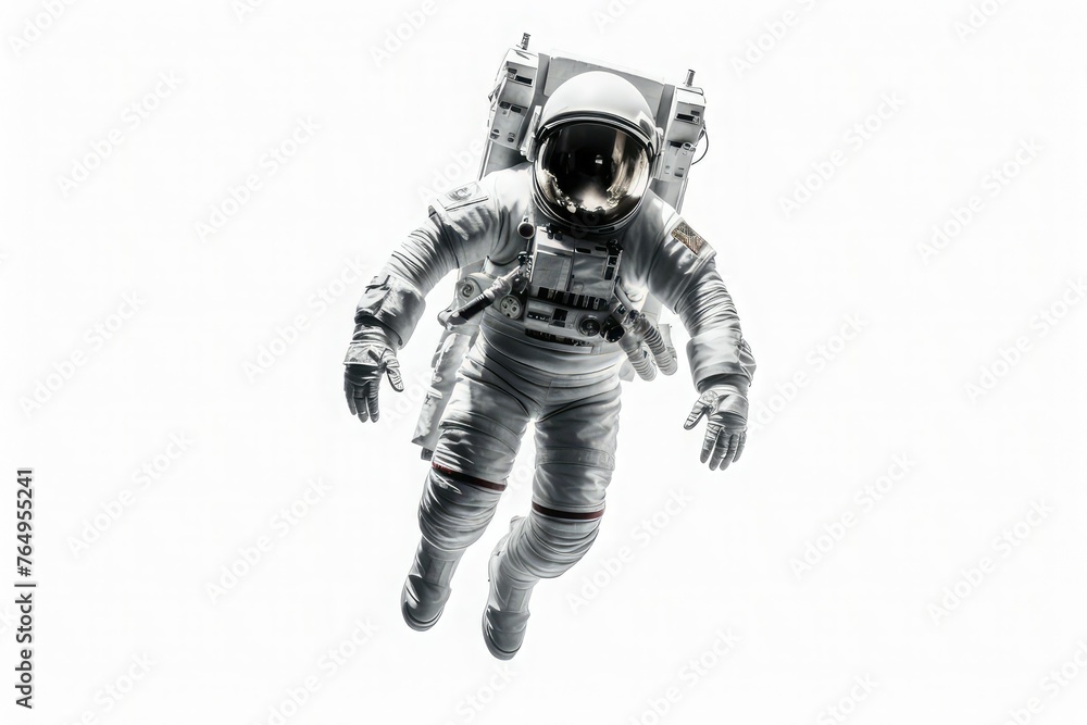 Composite image of astronaut floating in space, earth planet in the background - Elements of this image are furnished