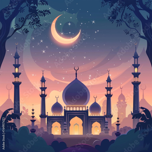 Background design for Muslim festival Eid