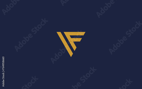 letter vf with triangle logo icon design vector design template inspiration