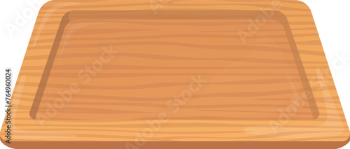 Wooden serving tray for meal dish cartoon icon