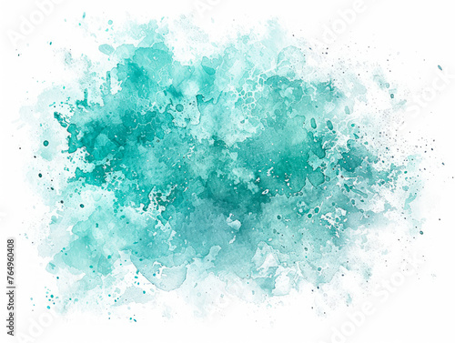 Explosive teal watercolor splash on white paper. Vibrant artistic expression. Generative AI © Who is Danny