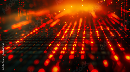 Abstract computer coding with glow light