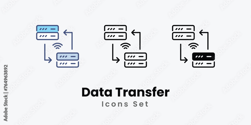 Data Transfer icon thin line and glyph vector icon stock illustration Data Transfer icon thin line and glyph vector icon stock illustration