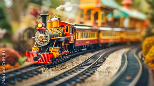 Miniature vintage train model on tracks © edojob