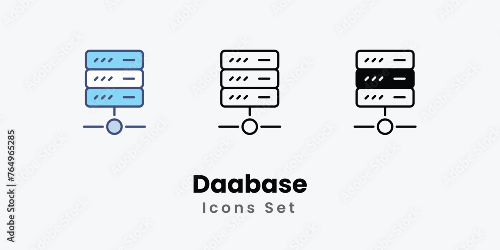 Daabase icon thin line and glyph vector icon stock illustration Daabase icon thin line and glyph vector icon stock illustration